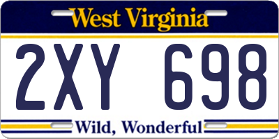 WV license plate 2XY698
