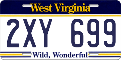 WV license plate 2XY699