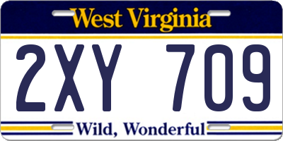 WV license plate 2XY709