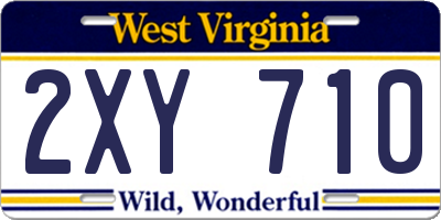 WV license plate 2XY710