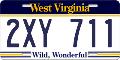 WV license plate 2XY711