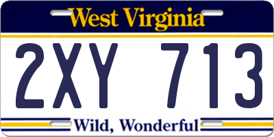 WV license plate 2XY713