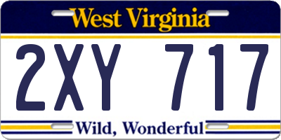 WV license plate 2XY717