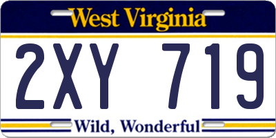WV license plate 2XY719