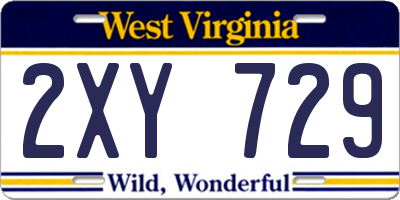 WV license plate 2XY729