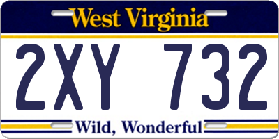 WV license plate 2XY732