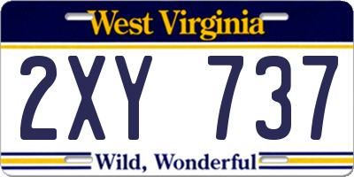 WV license plate 2XY737