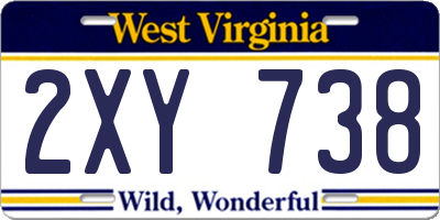 WV license plate 2XY738