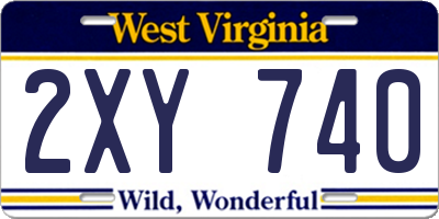 WV license plate 2XY740