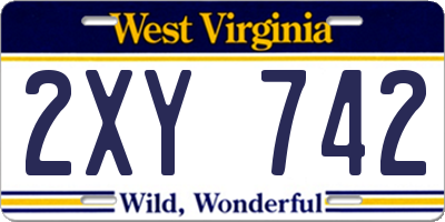WV license plate 2XY742