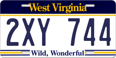 WV license plate 2XY744