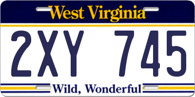 WV license plate 2XY745