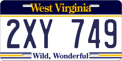 WV license plate 2XY749
