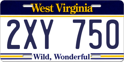 WV license plate 2XY750