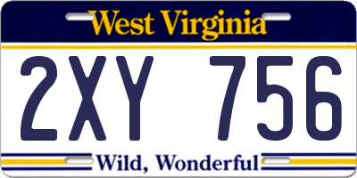 WV license plate 2XY756