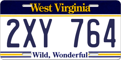 WV license plate 2XY764