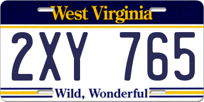 WV license plate 2XY765