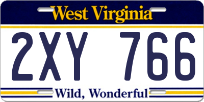 WV license plate 2XY766