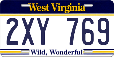 WV license plate 2XY769