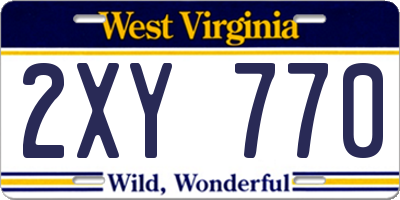 WV license plate 2XY770