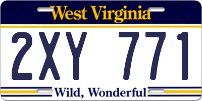 WV license plate 2XY771