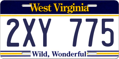 WV license plate 2XY775