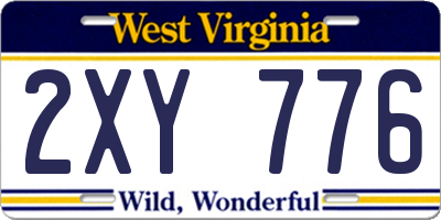 WV license plate 2XY776