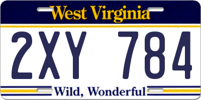WV license plate 2XY784