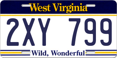 WV license plate 2XY799