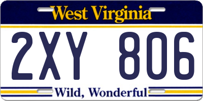 WV license plate 2XY806