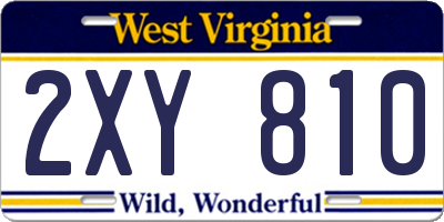 WV license plate 2XY810