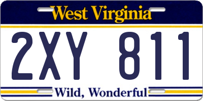 WV license plate 2XY811