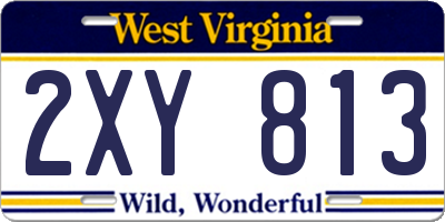 WV license plate 2XY813