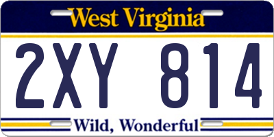 WV license plate 2XY814