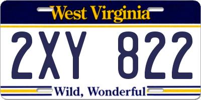 WV license plate 2XY822