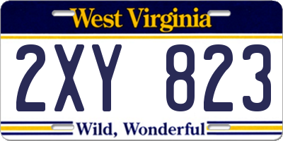 WV license plate 2XY823