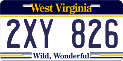 WV license plate 2XY826