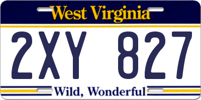 WV license plate 2XY827