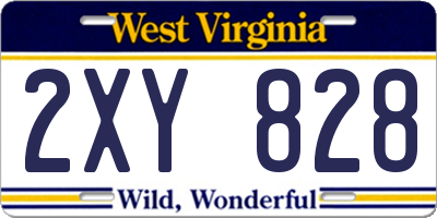 WV license plate 2XY828