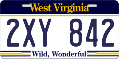 WV license plate 2XY842