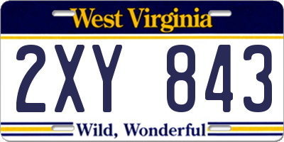 WV license plate 2XY843