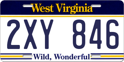 WV license plate 2XY846