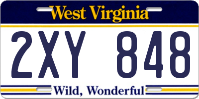 WV license plate 2XY848
