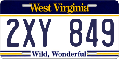 WV license plate 2XY849