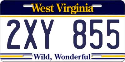 WV license plate 2XY855