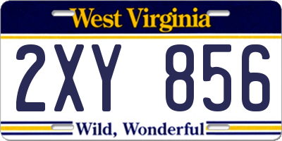 WV license plate 2XY856