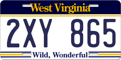 WV license plate 2XY865