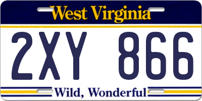 WV license plate 2XY866