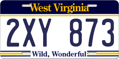 WV license plate 2XY873