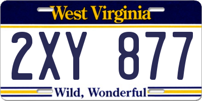 WV license plate 2XY877